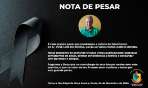 Leia mais sobre o artigo NOTA DE PESAR  pelo falecimento de JOSÉ LUIZ DA ROCHA, pai da servidora KENIA GARCIA ROCHA.